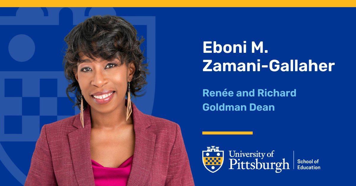 Just announced: Dr. Eboni M. Zamani-Gallaher will be the next Renée and Richard Goldman Endowed Dean of the Pitt School of Education! @emzgallaher Learn more about our new dean: bit.ly/3JQT7h2