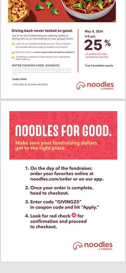 May 9th, 2024 
 4-8pm 
1732 E 66th St, Richfield, MN 55423
Code: GIVING25 
Support our teams and players! #GIVING25 #GoWildcats