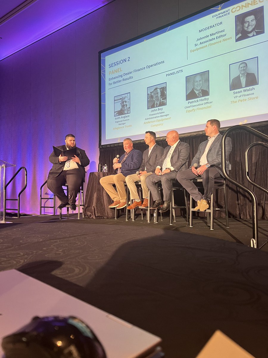 First session take aways from Equipmennt Finance Connect. 1. Ease of use is critical for all parties. 2. subprime is a revolving door for lenders. 3. understanding your customers balance sheet and story is critical! #equipmentfinance