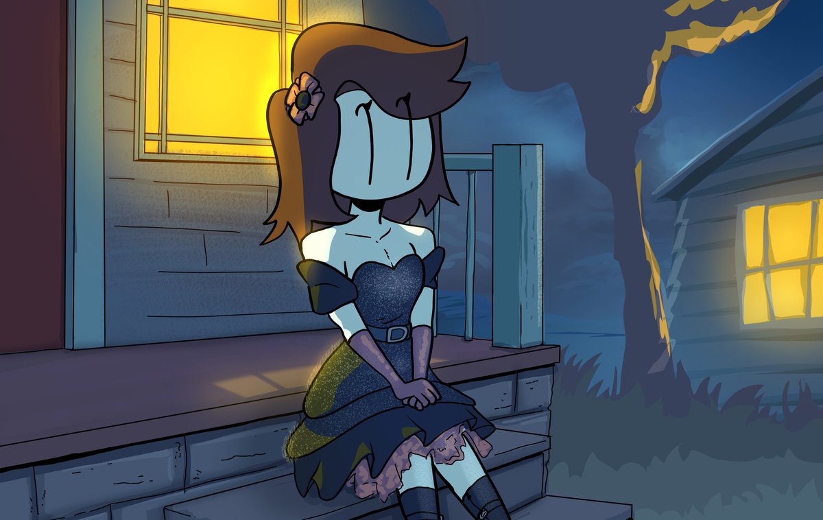 KaylaArtwork's tweet photo. Wating for my prom queen
My partner @Zai_GQ had such a lovely idea of drawing myself in the prom dress I never got to wear and I couldn't stop thinking about it. This is the first in a small series that will be posted throughout this month so keep a lookout and not just from me! https://t.co/VovUe3K7Dn