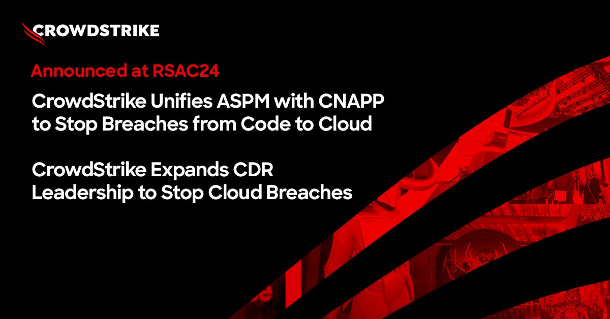 Two #cloud security announcements to kick off #RSAC 👇 1️⃣ CrowdStrike Unifies ASPM with CNAPP to Stop Breaches from Code to Cloud 2️⃣ CrowdStrike Expands Cloud Detection and Response Leadership to Stop Cloud Breaches 📰 News in @Forbes by @ABridgwater: crwdstr.ke/6010jdLDo