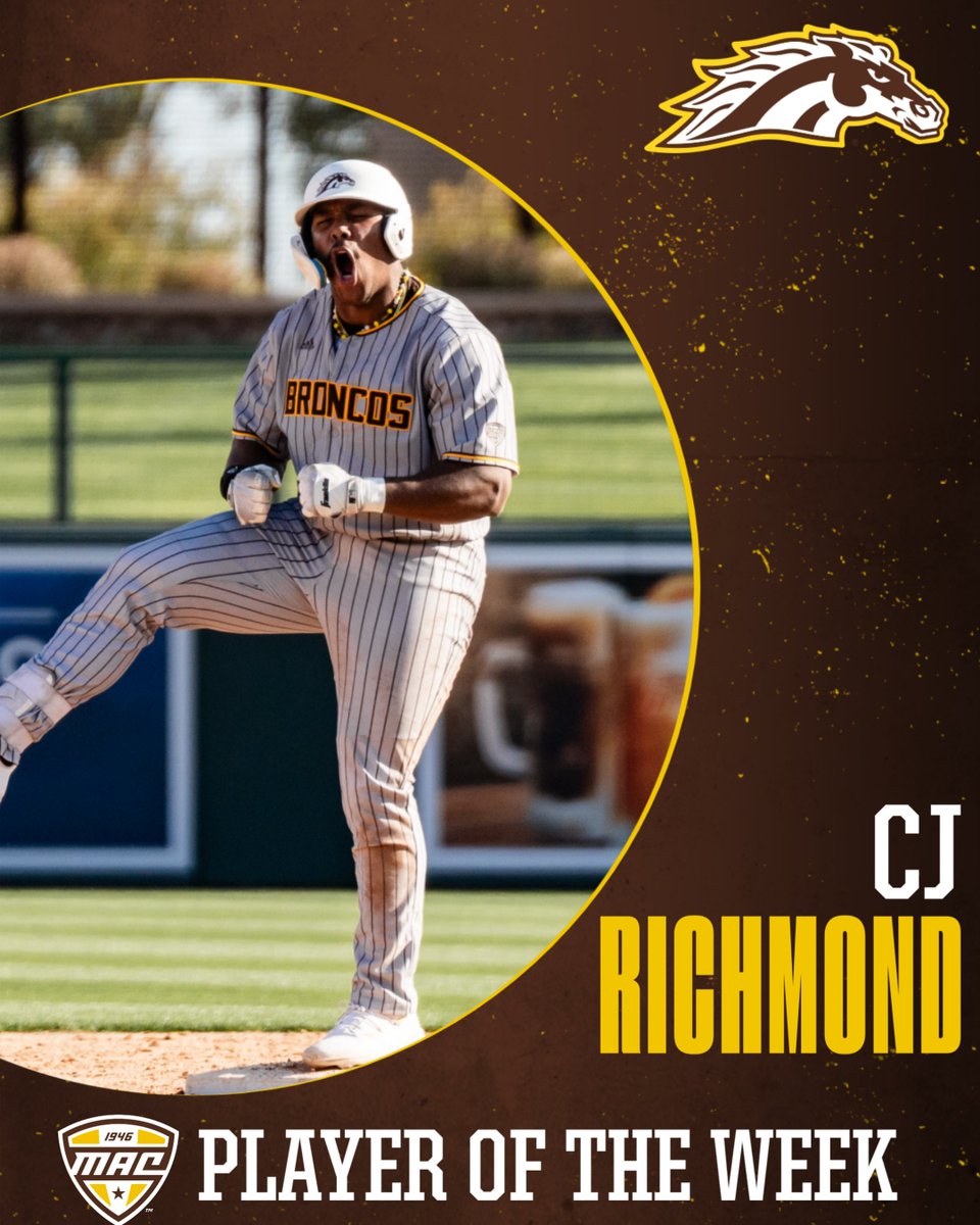 Congratulations to CJ Richmond on being named @MACSports Player of the Week!! 📰 tinyurl.com/47jx2mby #BroncosReign