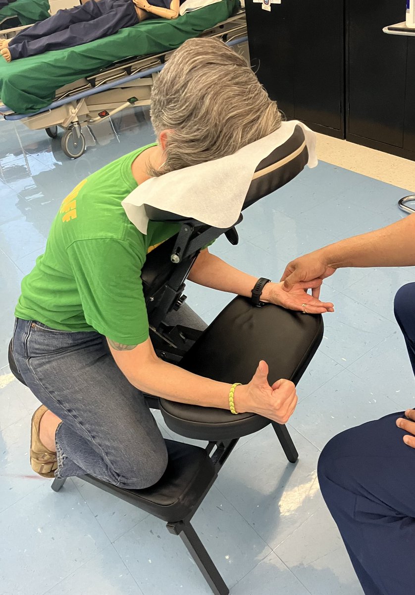 #TeacherAppreciationWeek kicks off at Westinghouse with some much needed TLC. Not all who are pictured are humans. #AlsoOurMedicalLab #MassageTherapy #Breathe