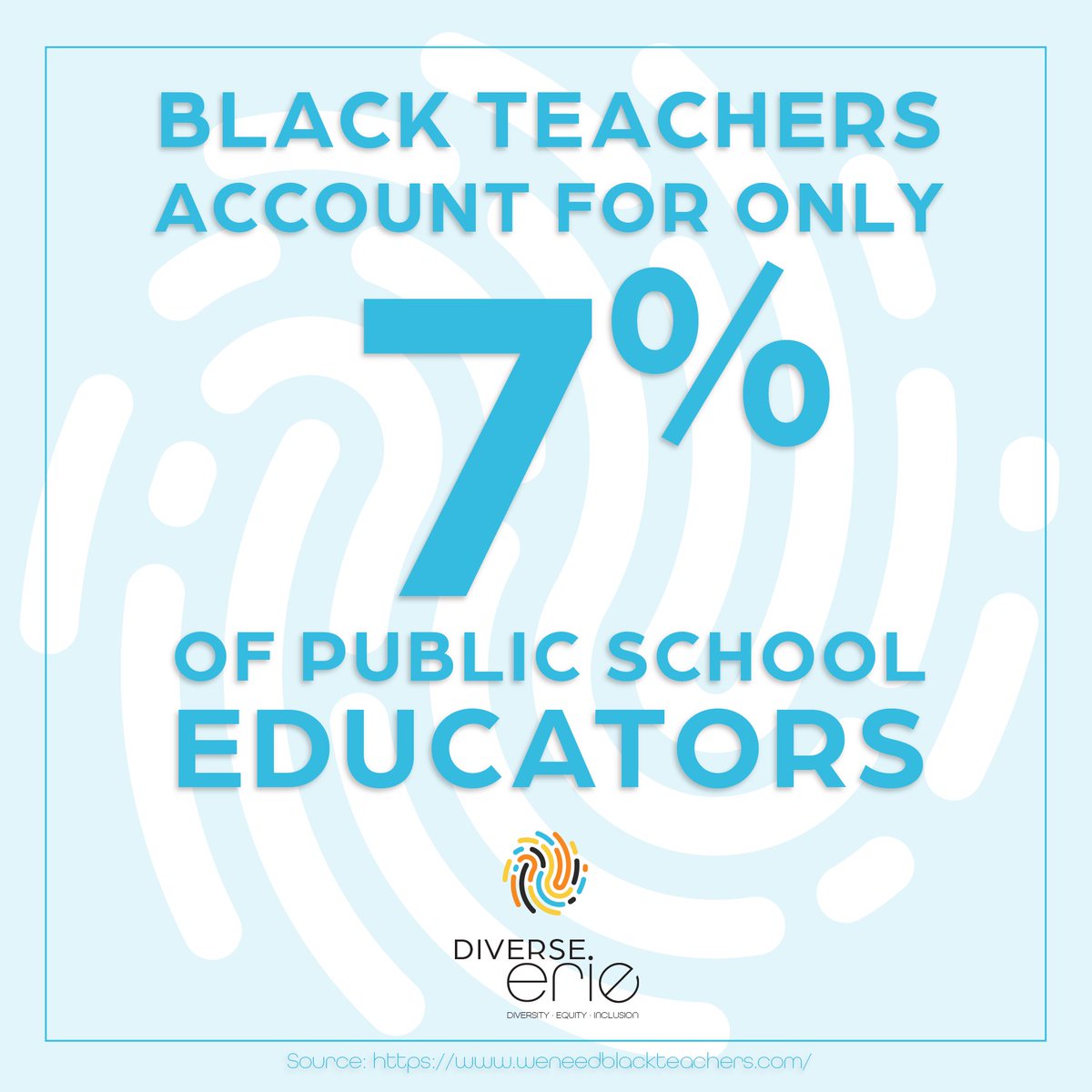 Diversity among public school educators is a goal worth pursuing.

Join the #DiverseErie conversation. #TeacherAppreciationWeek #DEI