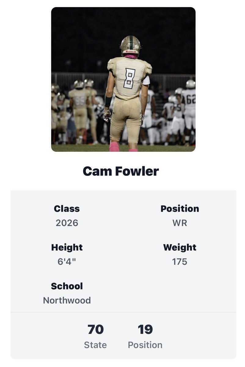 Top 10 SG in the state. Top 20 WR in the state!!!! Your time is coming @Cambun_3 , keep working hard!!! 💪🏽 keep your eyes on the prize 🏀🏈 #twosportathlete @NWChargersFB @NorthwoodB_Ball @PrepHoops @PrepRedzone @BigShotsGlobal @Phenom_Hoops