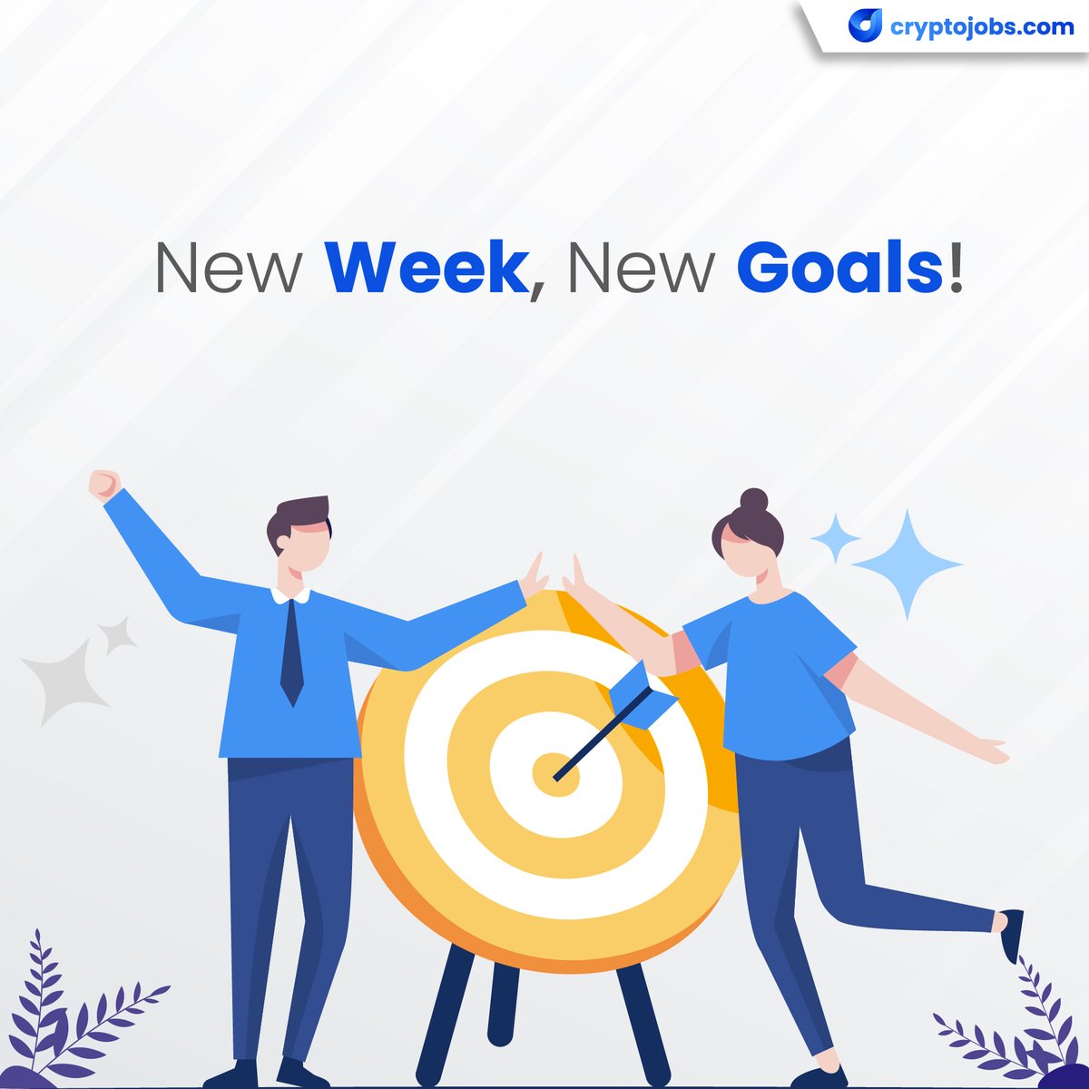 Here's to a fresh start! 🎯Set your sights on success and let's crush those weekly goals together! Don't forget to check the latest web3 jobs here: cryptojobs.com/jobs
