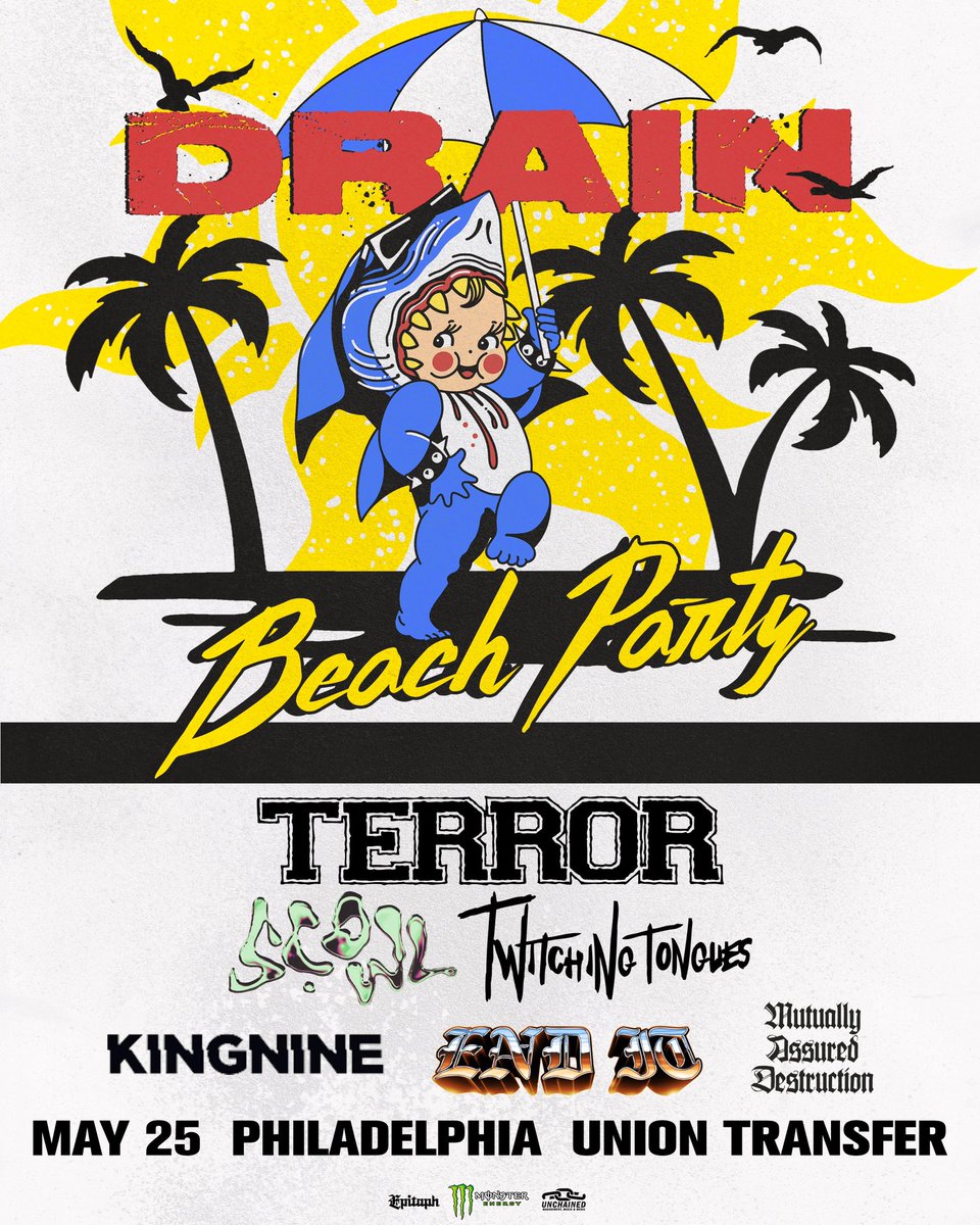 Wanted to draw your special attention to this completely bananas gig going down at Union Transfer on the 25th with DRAIN, TERROR, TWITCHING TONGUES, & a ton more. axs.com/events/532441/…