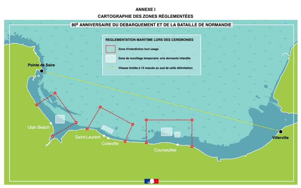 ⚠ 80ème anniversaire du débarquement et de la libération - Arrêté préfectoral sur les dispositions réglementaires pour la journée du jeudi 06 juin 2024 Retrouvez dès à présent le dispositif dans les secteurs de la baie de Seine et les côtes normandes ➡ bit.ly/3y81QZp