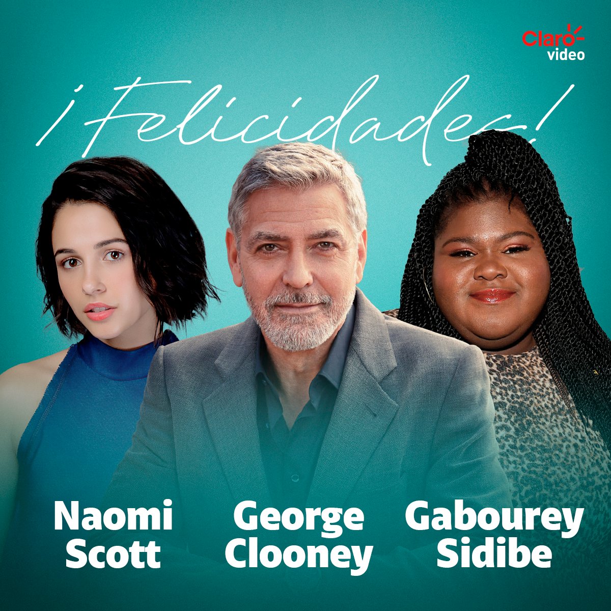 🥳 ¿En qué películas recuerdas a estas estrellas cumpleañeras? 🥳 ⭐ #NaomiScott: ow.ly/jRmm50Rw9SV ⭐ #GeorgeClooney: ow.ly/lhUc50Rw9Uc ⭐ #GaboureySidibe: ow.ly/n3mq50Rw9Uw