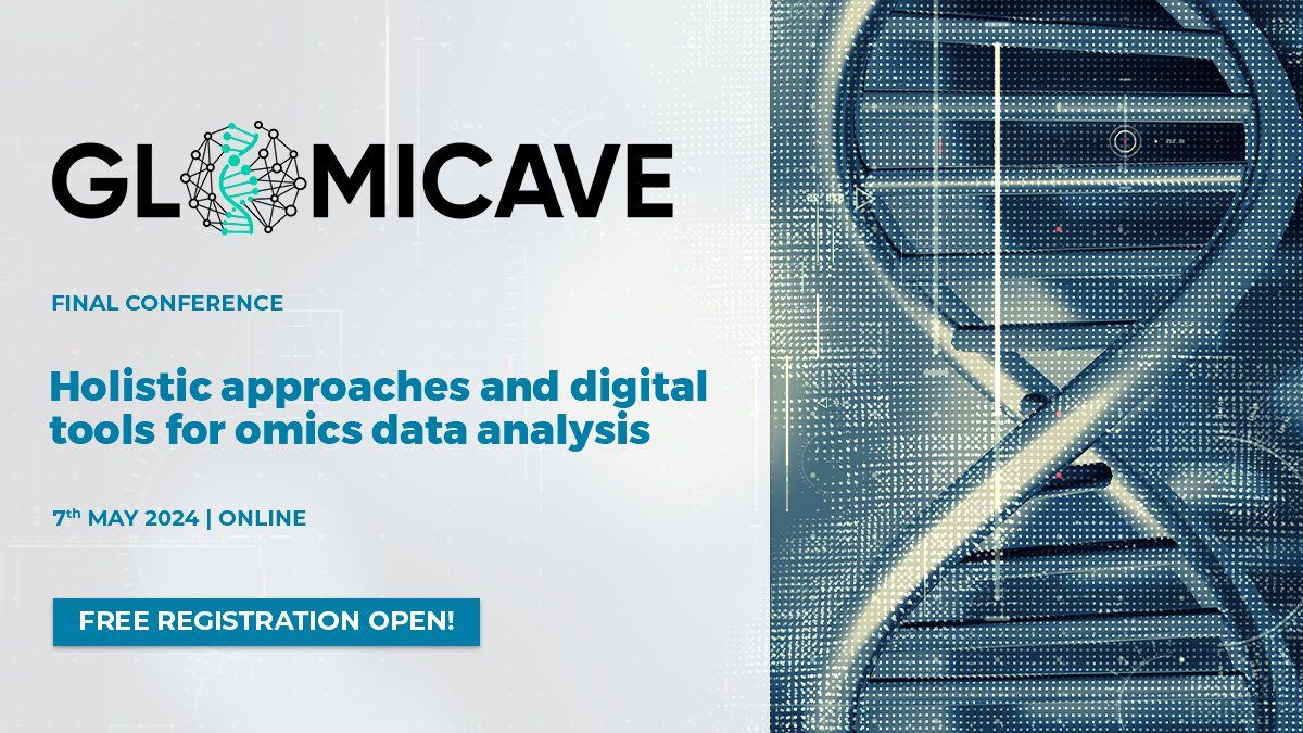 🚨 HAPPENING TOMORROW: the final conference of @Glomicave_EU❗️ 🚀 You can't miss the closing event, presenting this innovative digital platform to process large-scale #omics datasets using #BigData and #AI❗️ 🗓️7 May 🕘9:15 AM - 12:30 PM Register now👉glomicave.eu/glomicave-fina…