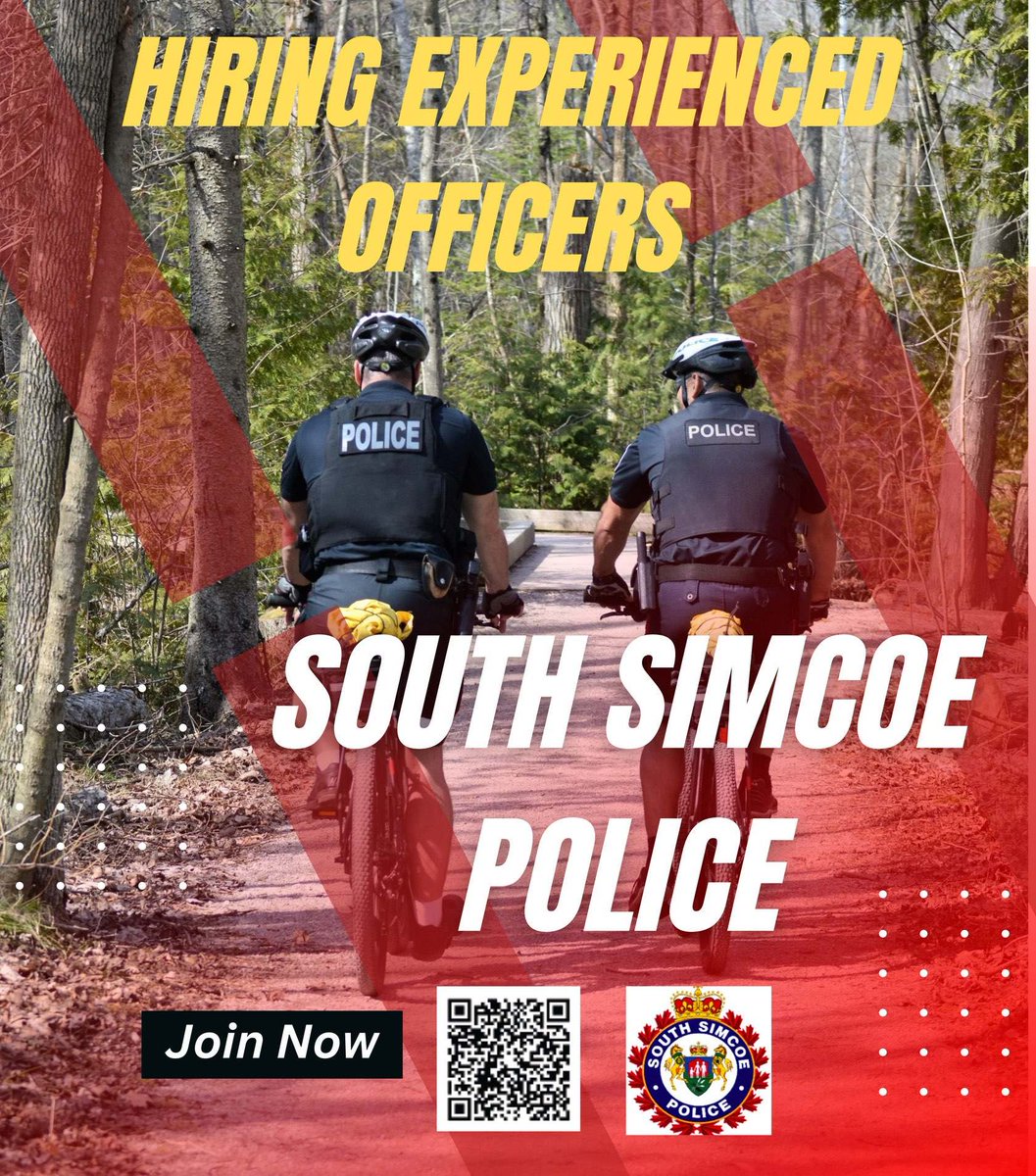 The South Simcoe Police Service is currently accepting applications for Experienced Police Officers. Apply now to be considered for our summer intake! #JoinSSPS