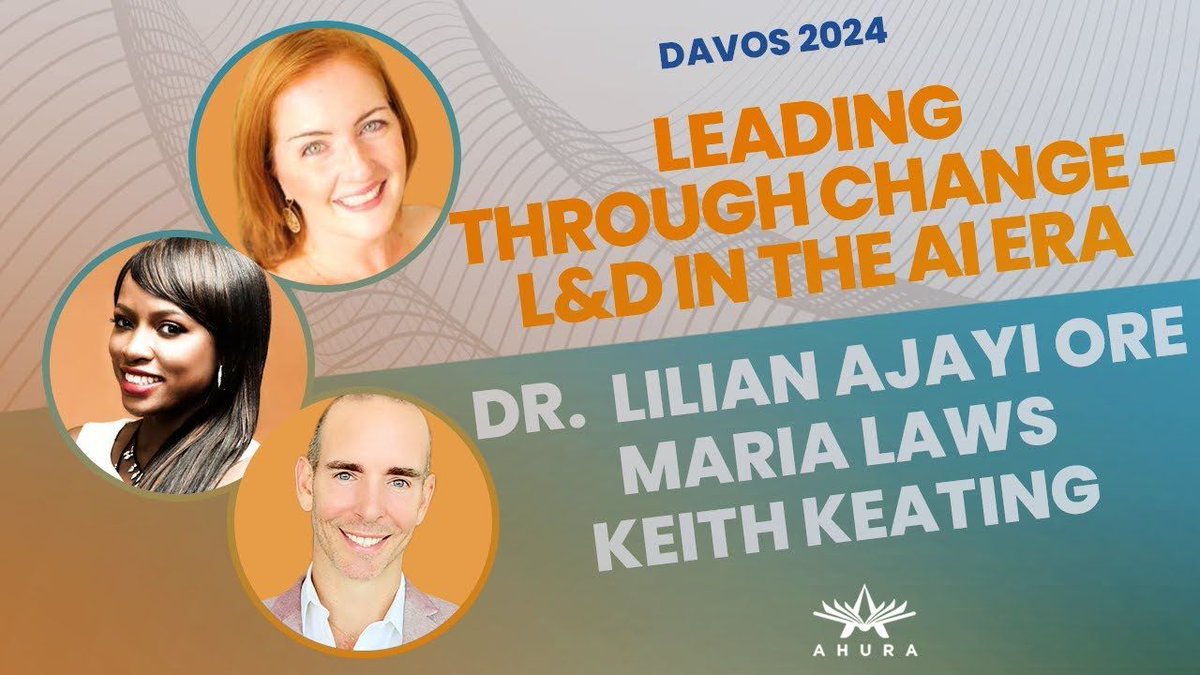 Catch @AhuraAI's VP of Learning & Development, @mlaws1224, alongside leading educator @LilianAjayi  in a fireside chat at #Davos2024, moderated by Dr. Keith Keating, discussing how to prepare today's talent for the future of AI. youtu.be/QRQOyiX9z7U