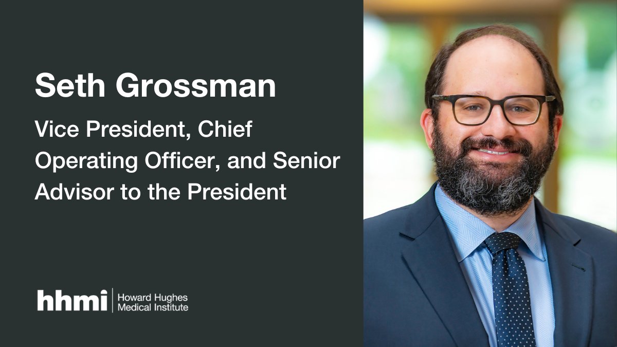 HHMI welcomes Seth Grossman as our new Chief Operating Officer! Seth will also serve as a VP and Senior Advisor to the President, managing all aspects of operations at both HHMI & Janelia. Learn more: hhmi.news/3UttQ1g