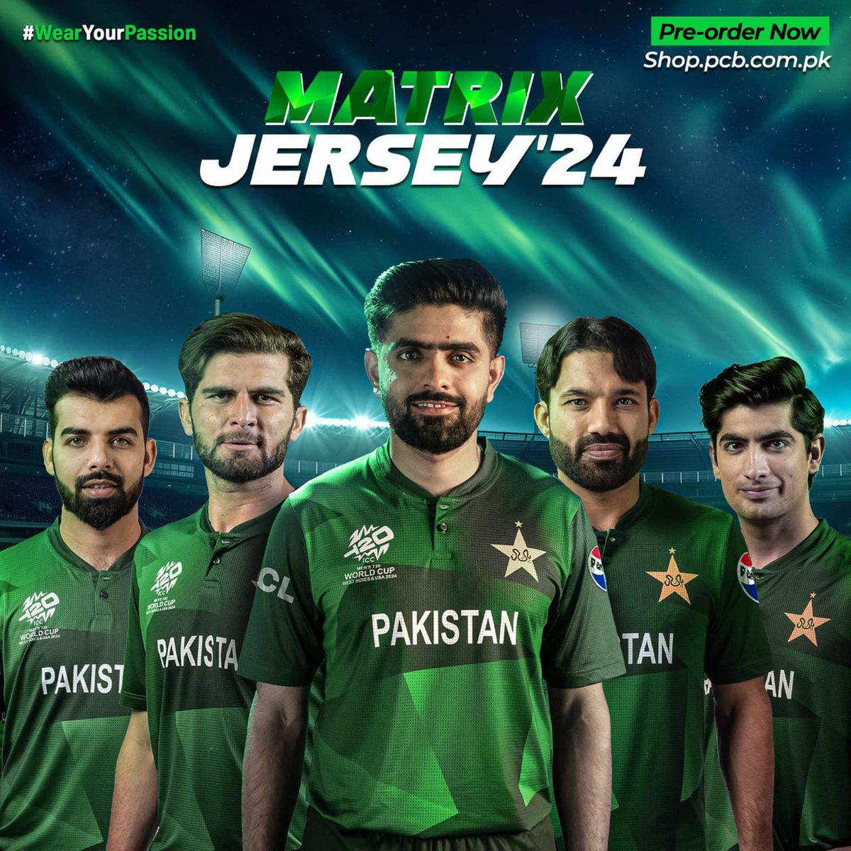 Introducing the new kit of #PakistanCricketTeam! Matrix jersey is a symbol of unity, representing the country's diverse cultures coming together as one. Let's wear our pride on our sleeves! #PakistanCricket #UnityInDiversity #MatrixJersey #T20WorldCup #PakvsEng