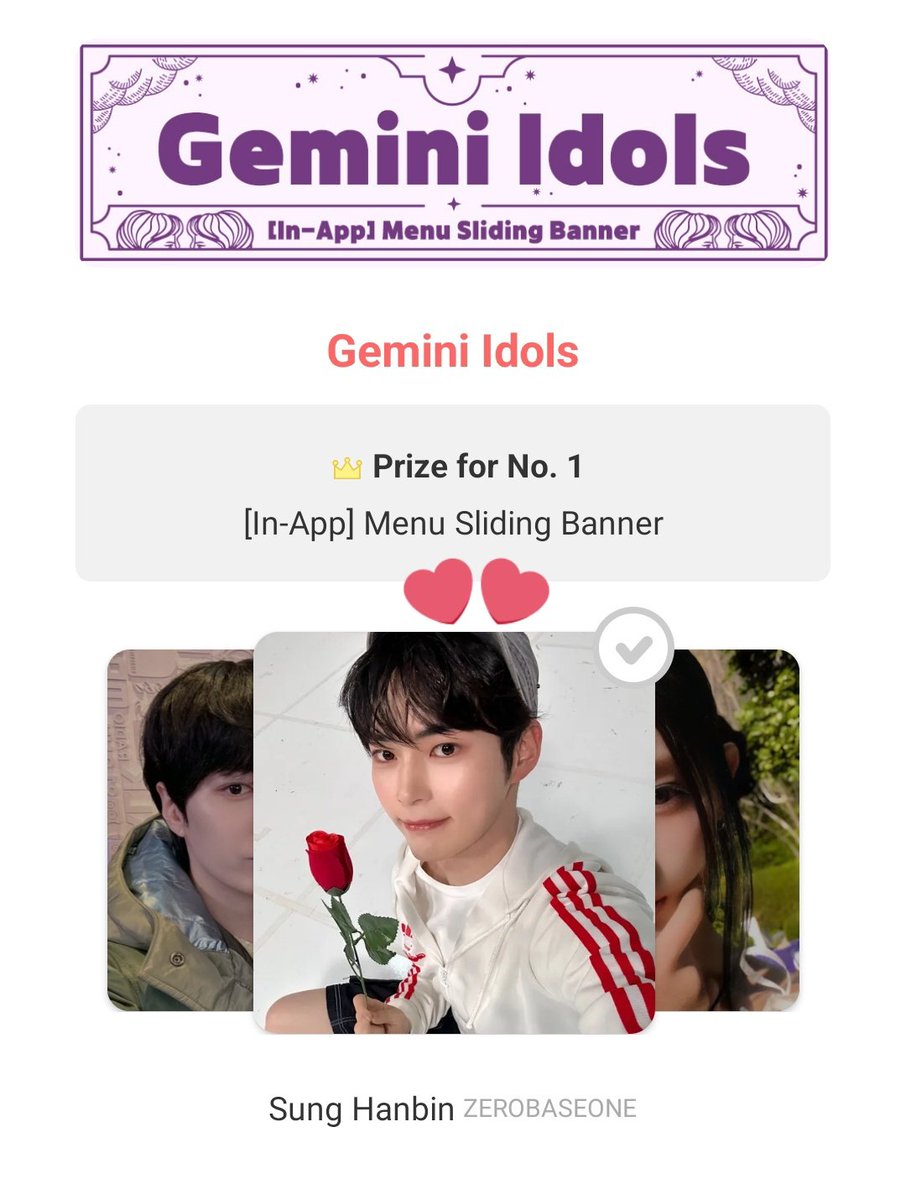 #CHOEAEDOL #ThemedPick

🔥GEMINI IDOL🔥

Voting period 🫱 May 6- May 24
Prize🫱In App Menu Sliding Banner

VOTE #SUNGHANBIN HERE⬇️⬇️⬇️
myloveidol.com/themepick/181?…

#제로베이스원 #성한빈  #ZEROBASEONE #SUNGHANBIN #ZB1 #BetYourALLIN