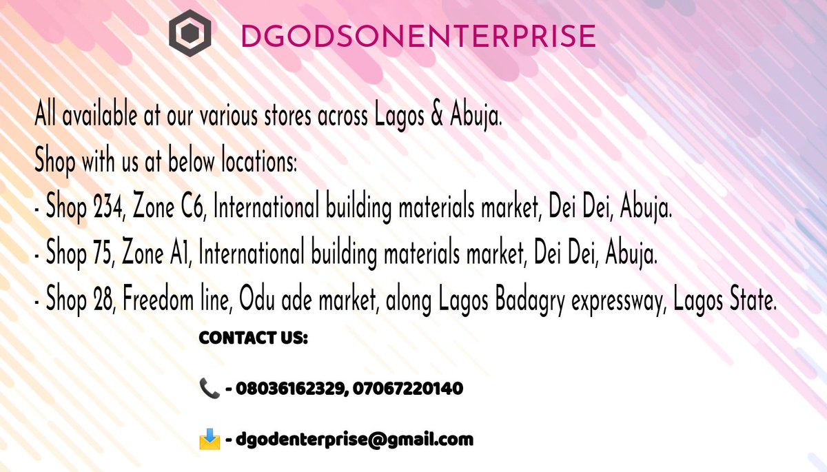 #MotivationMonday
Check out our premium products!!!

CONTACT US:

📞 - 08036162329, 07067220140

📩 - dgodenterprise@gmail.com

#trending #kitchen #bathroom #kitchenessentials #bathroomessential #plumbing #business #abujabusiness #lagosbusiness #kitchendecor #bathroomdesign