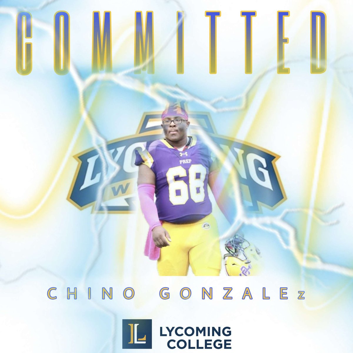 Nyeem Gonzalez (@chinog68) on Twitter photo I am extremely blessed to be saying I will be committing to Lycoming college! AGTG! Couldn’t have done it without all the love and support from my friends, family, and mentors. LETS WORK
<a href="/LycoWise/">Steve Wiser</a> <a href="/RonJackson71/">Coach Jackson</a> <a href="/MCtheHC/">Mike Clark</a> I am extremely blessed to be saying I will be committing to Lycoming college! AGTG! Couldn’t have done it without all the love and support from my friends, family, and mentors. LETS WORK
<a href="/LycoWise/">Steve Wiser</a> <a href="/RonJackson71/">Coach Jackson</a> <a href="/MCtheHC/">Mike Clark</a>