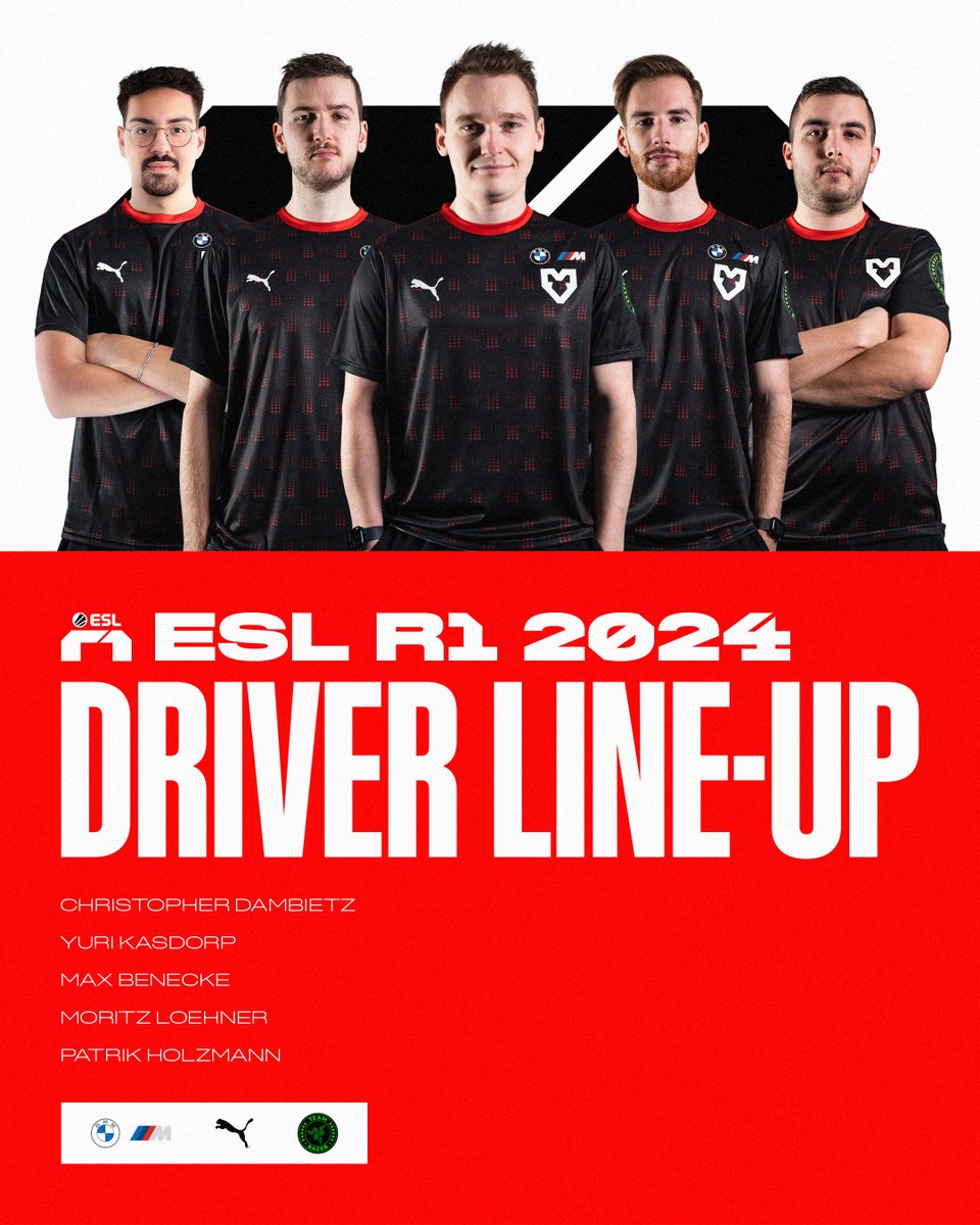 We got a new addition for @esl_r1 Spring Season 2024! Please welcome @CDambietz to our driver Line-Up 🏁 🇳🇱 @YuriKasdorp 🇩🇪 @maxbenecke11 🇩🇪 @MoritzLoehner 🇩🇪 @CDambietz 🇩🇪 @PatrikHolzmann (Sub)