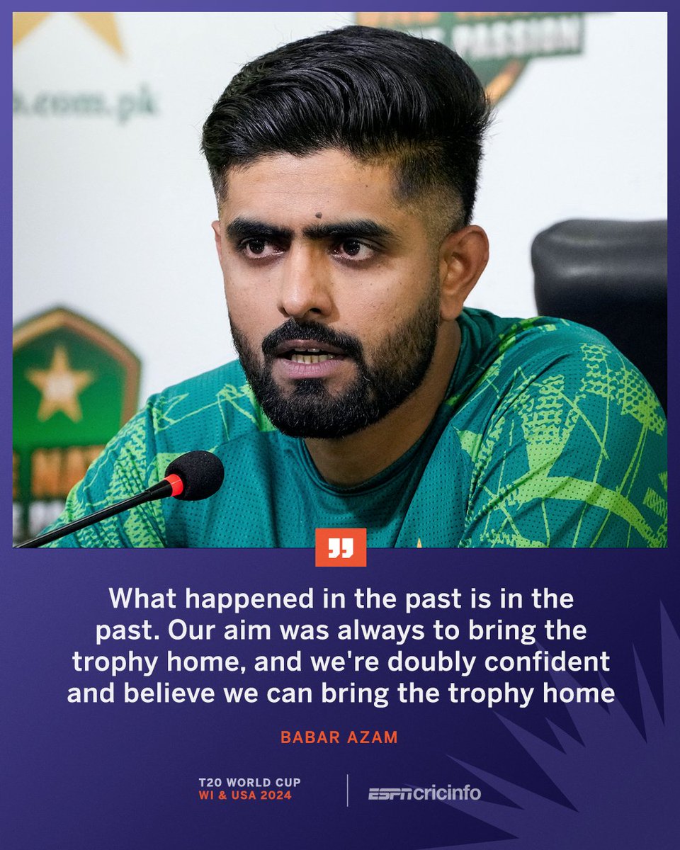 🗣 'I'll always believe in my players as captain, and we'll give our best at the #T20WorldCup' - Babar Azam Full story 👉 es.pn/4btpT3x