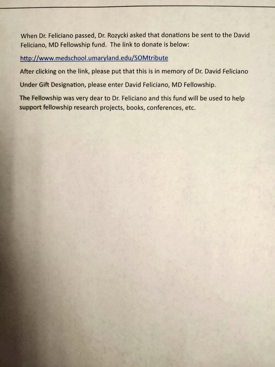 Melike Harfouche (@melikeharfouche) on Twitter photo <a href="/shocktrauma/">Shock Trauma</a> & <a href="/Mdcotcom/">Maryland Committee on Trauma</a> will be honoring Dr. Feliciano's life on 5/23 with a special day filled with talks on topics that were important to him. Details below. Register: mdcot.com/dr-david-felic… <a href="/shocktrauma/">Shock Trauma</a> & <a href="/Mdcotcom/">Maryland Committee on Trauma</a> will be honoring Dr. Feliciano's life on 5/23 with a special day filled with talks on topics that were important to him. Details below. Register: mdcot.com/dr-david-felic…