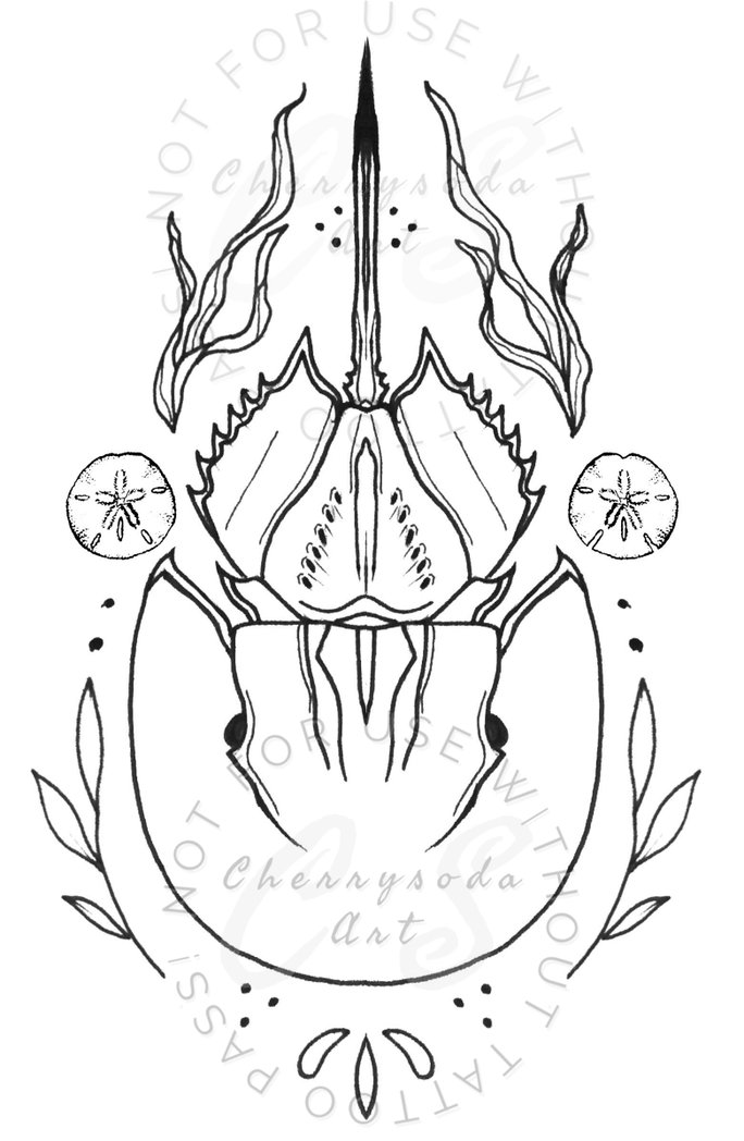 Anyway, a horseshoe crab tattoo I designed for myself xoxo 
#tattoo #tattoodesign #horshoecrab #weirdtattoos #inked  #gulfcoast