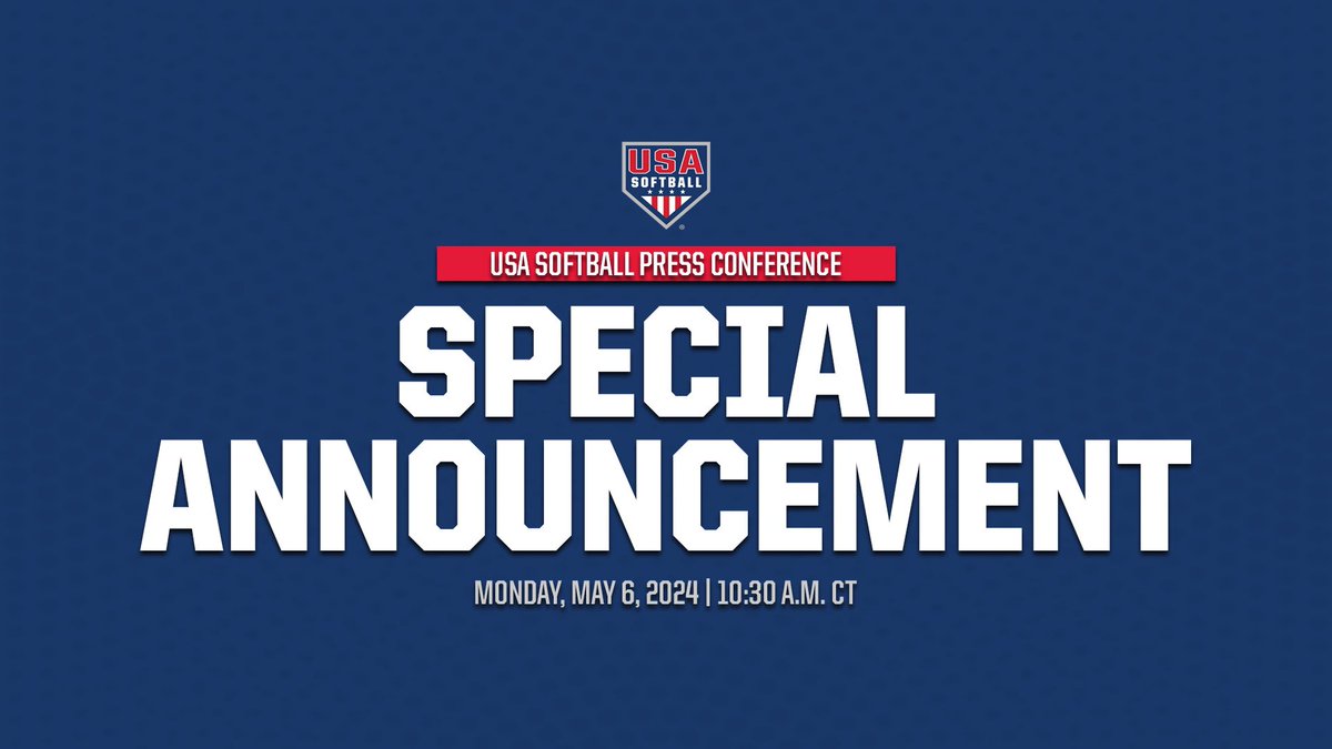 Something special is coming to @USASHOFComplex! Tune in live at 10:30am CT to catch the press conference » go.usasoftball.com/44tJWwi