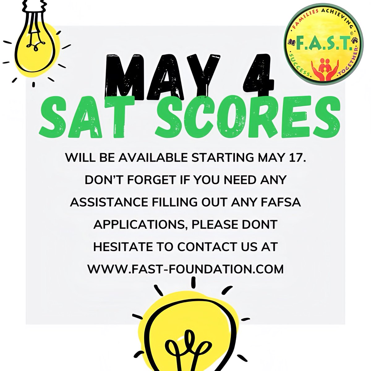 #sat #satprep #springsat #satresults #fafsa #college #aid #assistance #financialaid #highschoolsenior #highschooljunior #education #fastfoundation