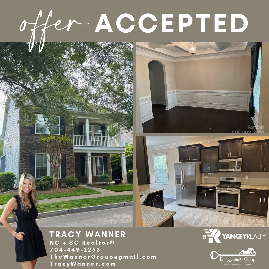 Tracy + her buyers had a wonderful weekend! They got this stunning Belmont home under contract!! 🏡❤️

#undercontract #offeraccepted #yanceyrealty #ncrealtor #screaltor #buyersagent #belmont #belmontnc #thewannergroup #curbappeal