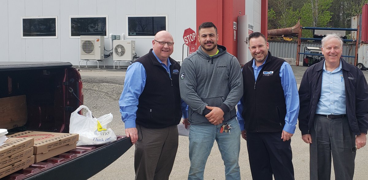 Our management team was busy last week making deliveries and celebrating #SmallBusinessWeek!  F & D Salvage is a family-owned recycling center located in Millbury.  Pictured here with MCU's Kevin Hayes, Cory Sulminski and Paul Crimlisk, is owner, Rocco Frongillo.