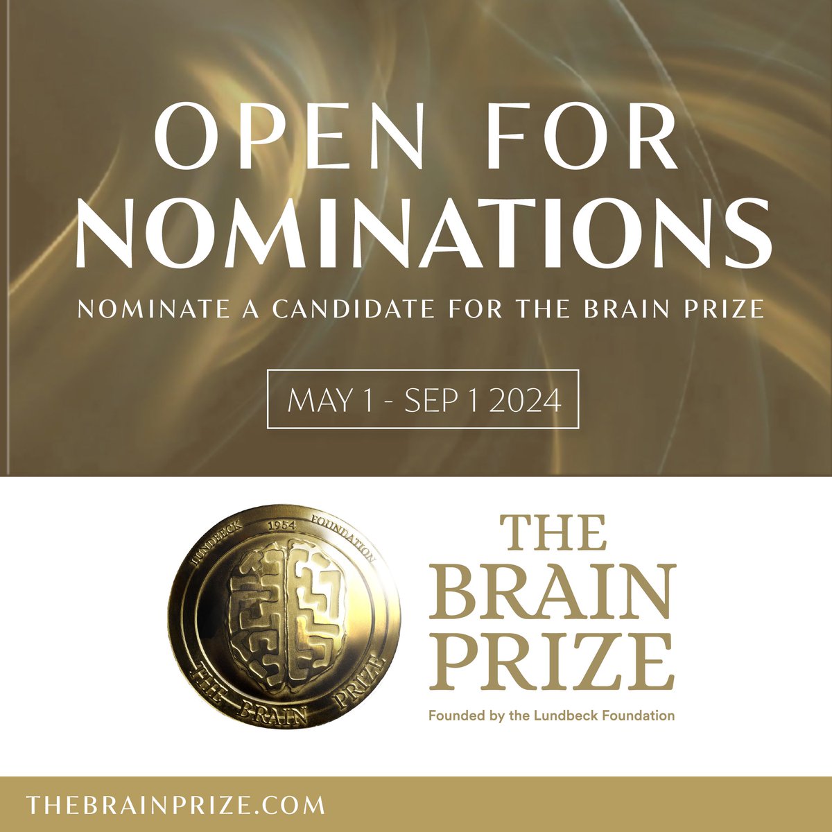 🧠 Submissions are now open for #TheBrainPrize 2025! 😍 🏆 The Brain Prize is awarded each year by @lundbeckfonden to one or more individuals who made outstanding contributions to #neuroscience! Nominate your candidate by 1 September 2024 🔗 Learn more: loom.ly/VnukPi0