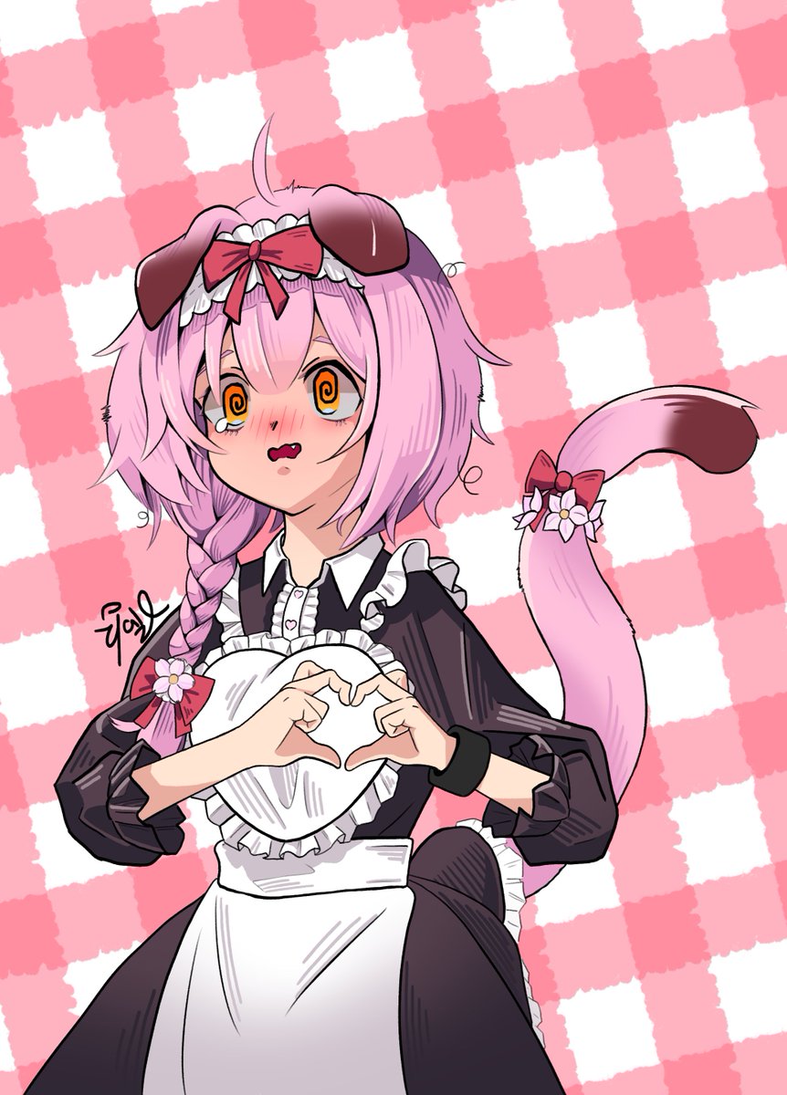 Little_Alice_R's tweet photo. 신입 메이드 핑댕이
#명일방주 #明日方舟 #アークナイツ https://t.co/V98TpZxUGn