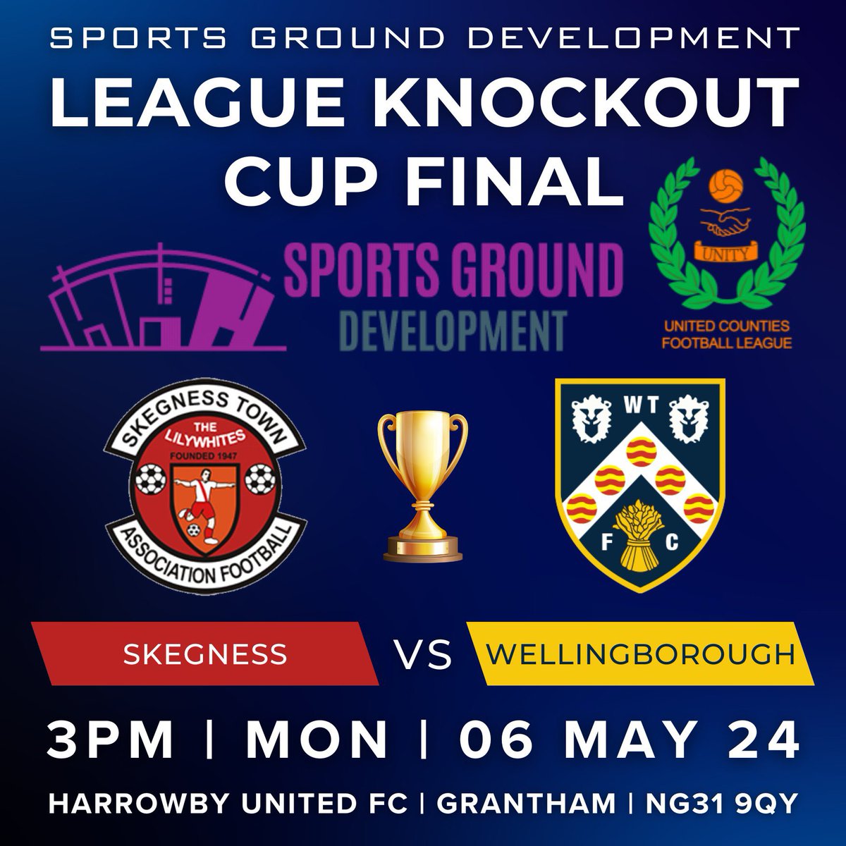 And why not get yourself down to Harrowby today to watch the league knockout cup final, where they host @skegnesstownfc and @doughboys_wtfc to see who who will be crowned league cup champions 🏆