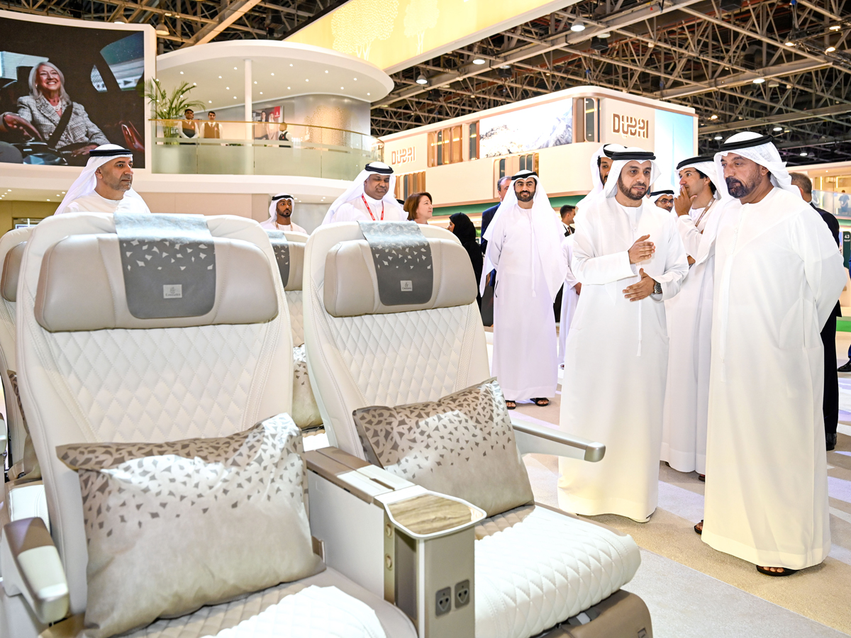 We welcomed @HHAhmedBinSaeed to our stand during the opening of @ATMDubai, where he was given a tour of our latest products, including the ever-popular Premium Economy seat.