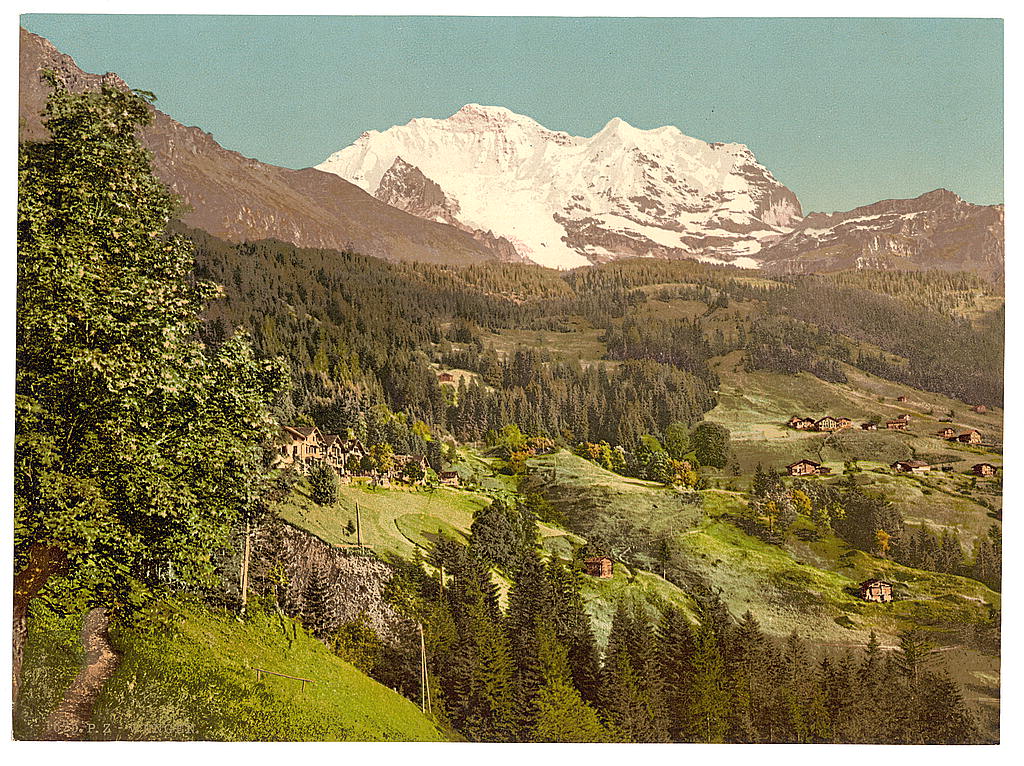 Wengen, Pension Lauerner and Jungfrau, Bernese Oberland, Switzerland, between ca. 1890 and ca. 1900.