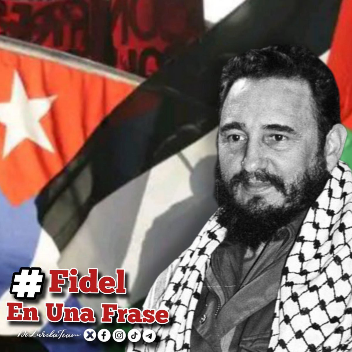 #FidelEnUnaFrase “Despojados de sus tierras, expulsados de su propia patria, dispersados por el mundo, perseguidos y asesinados, los heroicos palestinos constituyen un ejemplo impresionante de abnegación y patriotismo, y son el símbolo vivo del crimen más grande de nuestra