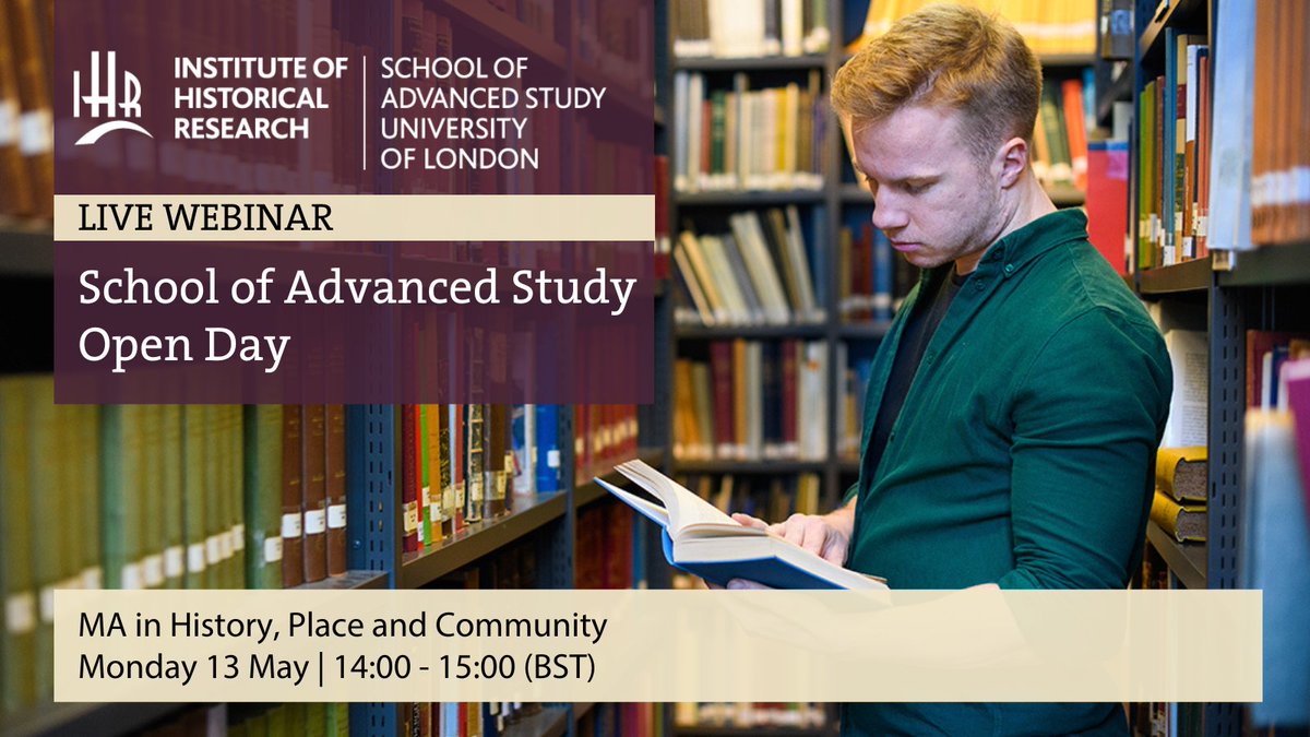 Have you booked your place for webinar for the MA in History, Place and Community? Join us on Monday 13 May to learn more and ask your questions about studying this course with the Institute of Historical Research @ihr_history: bit.ly/49STPog