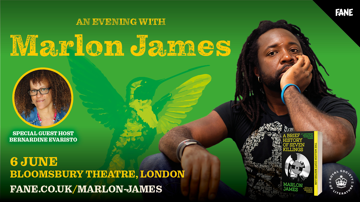 🇯🇲 A novel that shook the literary world. From slum kids & drug lords to journalists & even the CIA, join @MarlonJames5 in conversation with @BernardineEvari as they return to the host of unforgettable characters in #ABriefHistoryOfSevenKillings. 🎟️ fane.co.uk/marlon-james