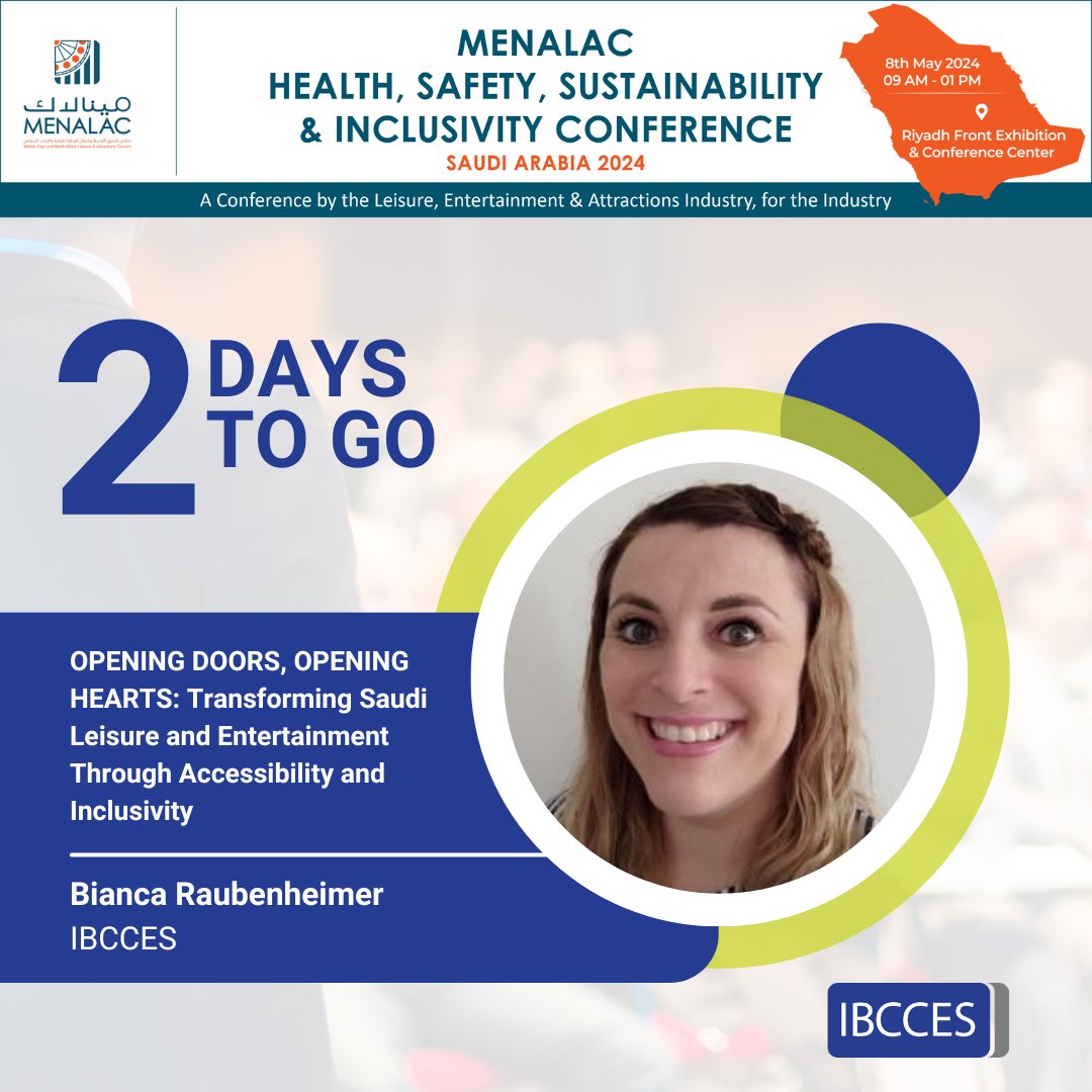 2 days to go until the @menalac Health, Safety, Sustainability, & Inclusivity Conference! Meet our very own, Bianca Raubenheimer, currently a business development director at IBCCES, she is a professional with a diverse background in hospitality and operations. #IBCCES #MENALAC