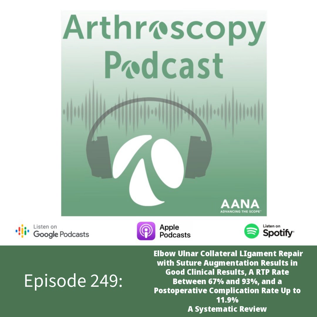 🚨Episode 249🚨: Drs. Verma & Tucker discuss a systematic review of elbow ulnar collateral ligament repair with suture augmentation. #UCL #Elbow #Arthroscopypodcast @DrNikhilVerma ow.ly/zbXz50RrsWL