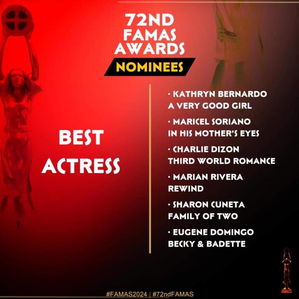 Congratulations, Sharon Cuneta for your FAMAS  Best Actress nomination for your fantastic performance in Family of Two !!!  You are now the most nominated actress in the history of FAMAS tied with National Artist, Nora Aunor!!! #SharonCuneta #FamilyOfTwo #ALDENRichards #FAMAS