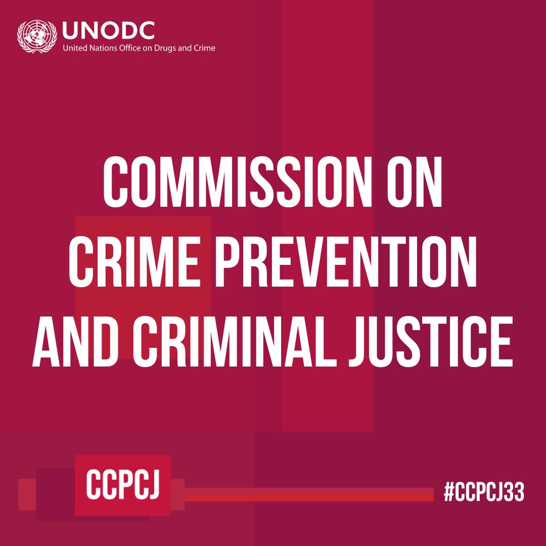 📣 Save the date! The 33rd session of the Commission on Crime Prevention & Criminal Justice will take place from 13 - 17 May in @UN_Vienna & online. Follow #CCPCJ33, @CCPCJ & @UNODC to learn more about what the commission aims to achieve! bit.ly/CCPCJ33