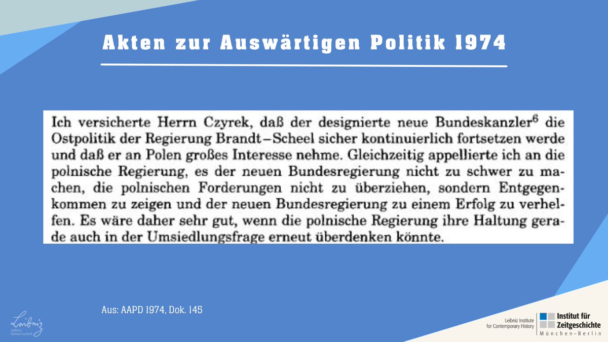 #OTD 1974 tritt Willy Brandt wegen der Guillaume-Affäre zurück. Ist damit auch die Ostpolitik am Ende? Der Botschafter in Warschau versucht, die polnische Regierung zu beruhigen. Sein Fernschreiben an @AuswaertigesAmt ist in der #AAPD nachzulesen: ifz-muenchen.de/fileadmin/user…