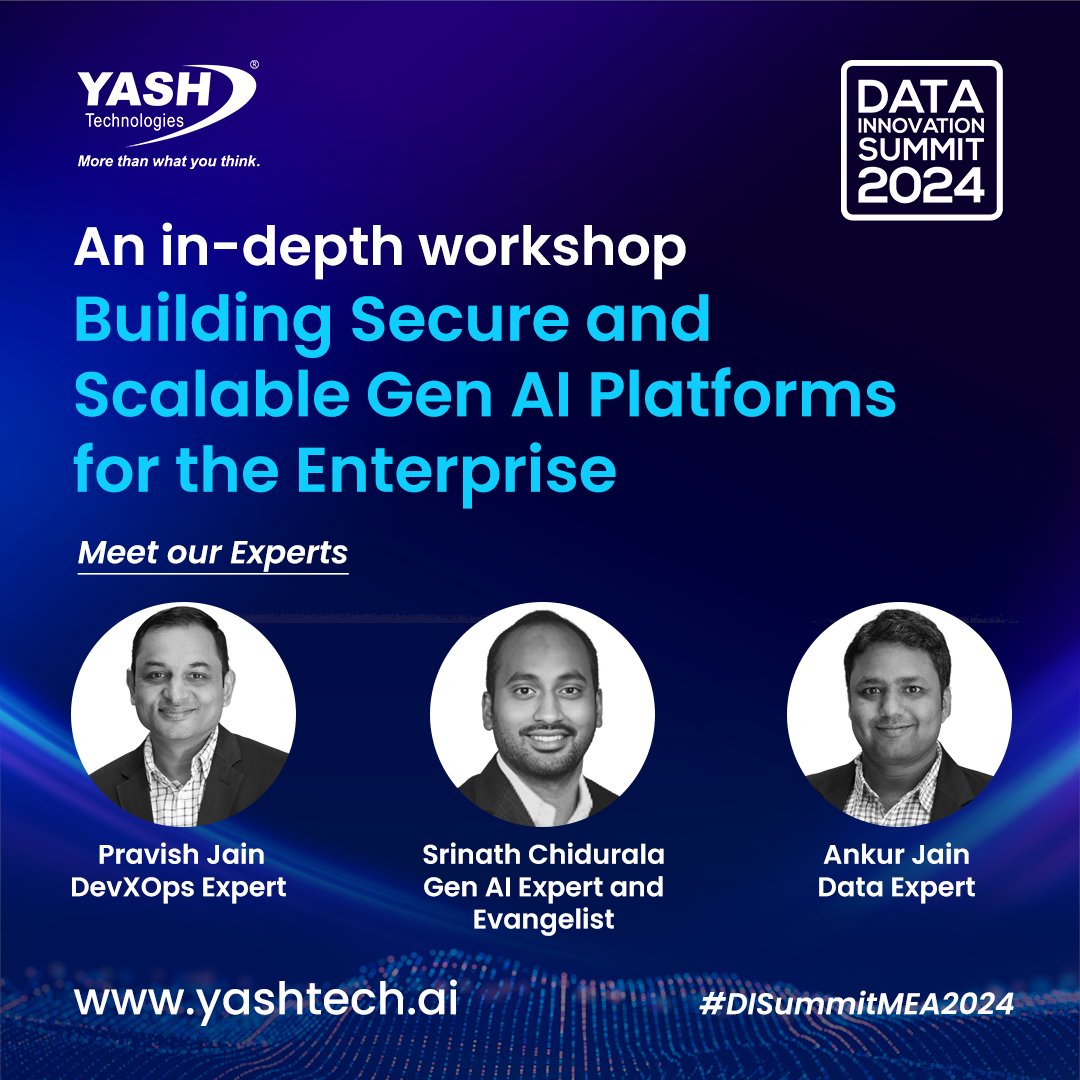 YASH_MiddleEast's tweet image. Excited to announce that @YASH_Tech will lead discussions on #GenerativeAI at the Data Innovation Summit, MEA 2024!

Join YASH at the #DataInnovationSummit and unlock the transformative power of Generative AI! hubs.ly/Q02w7rdQ0

#YASHTechAI #AI @DISummit2030 @prav_ji
