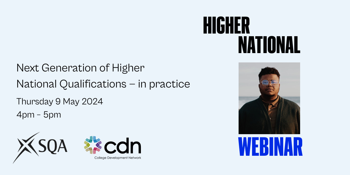 Hear about reflections and best practice from practitioners delivering NextGen: HN qualifications on topics including: 📚 grading 💡 meta-skills 🌍learning for sustainability 📝assessment. Plus, you’ll join our discussion and Q&A. Sign up 👉 ow.ly/5x4a50Rcrxb