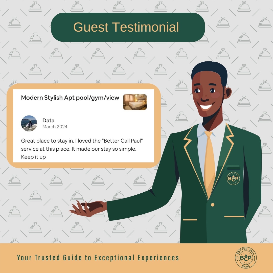 Real guests, real experiences. Discover why our hospitality leaves a lasting impression. 

#HappyGuests #MemorableStays #Airbnb #AirbnbManagement #Vacation #Nairobi #BCP_254
