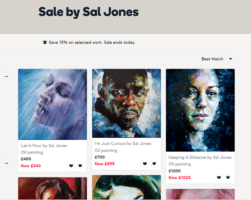 It may be wet and miserable outside, but never mind that, 'Let It Pour' - I have a flash sale for bank holiday Monday, 10 artworks reduced for today only. Find them on @artfinder artfinder.com/artist/sal-jon… #originalart #sale #todayonly #bankholidayMonday #artsale #movingstudio