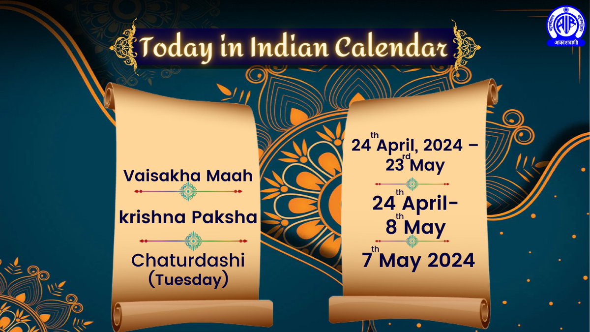 🌞Good Morning🙏
🗓️Today in Indian Calendar🗓️
▶️Vaisakha Maah
▶️Krishna Paksha
▶️Chaturdashi
▶️7th May 2024
▶️Din - Tuesday