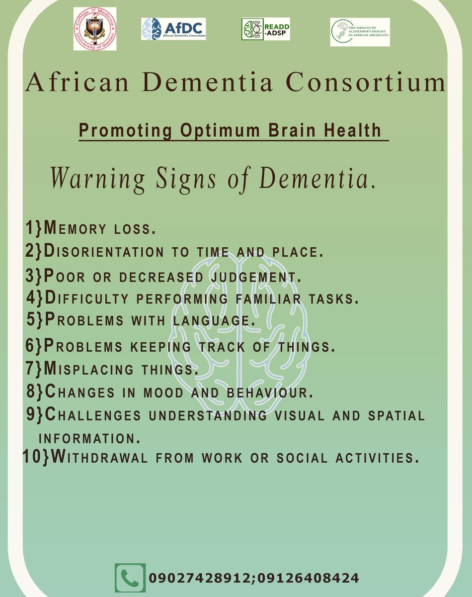 Creating a future for the aged. Dementia is REAL!
#Alzheimersdisease
#AfDC
#Readdadsp