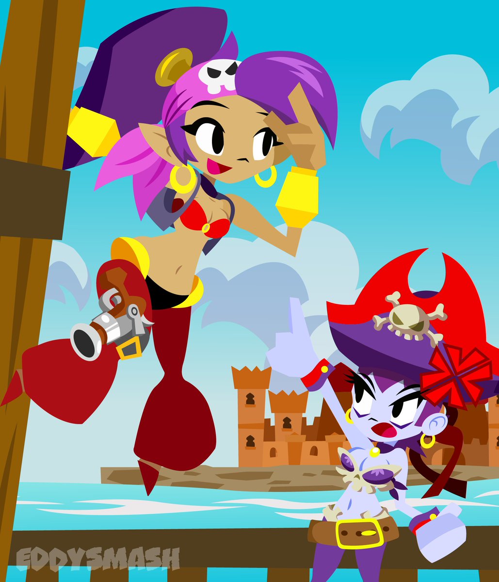 Shantae and Risky Boots sailing the seven seas!! 💃🏴‍☠️⚔️ (Shantae and the Pirate's Curse) #Shantae #RiskyBoots #ShantaePiratesCurse #WayForward
