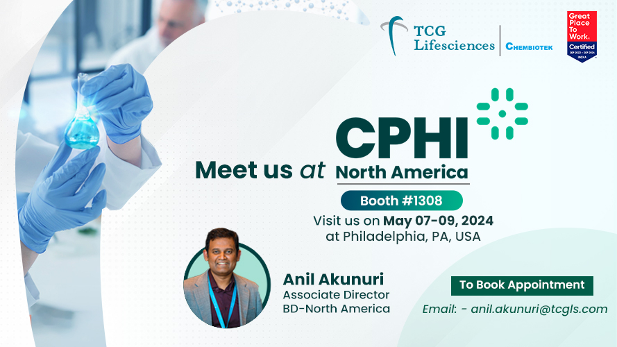 TCGLifesciences's tweet image. #TCGLS is looking forward to partaking in CPHI Philadelphia! 

Meet up with our Associate Director, BD-NA, Anil Akunuri, at Booth #1308.

Schedule a meeting at anil.akunuri@tcgls.com 
Date &amp;amp; Venue: May 7–9, 2024, in Philadelphia, PA, USA

#cphinorthamerica #insightfuldiscussions